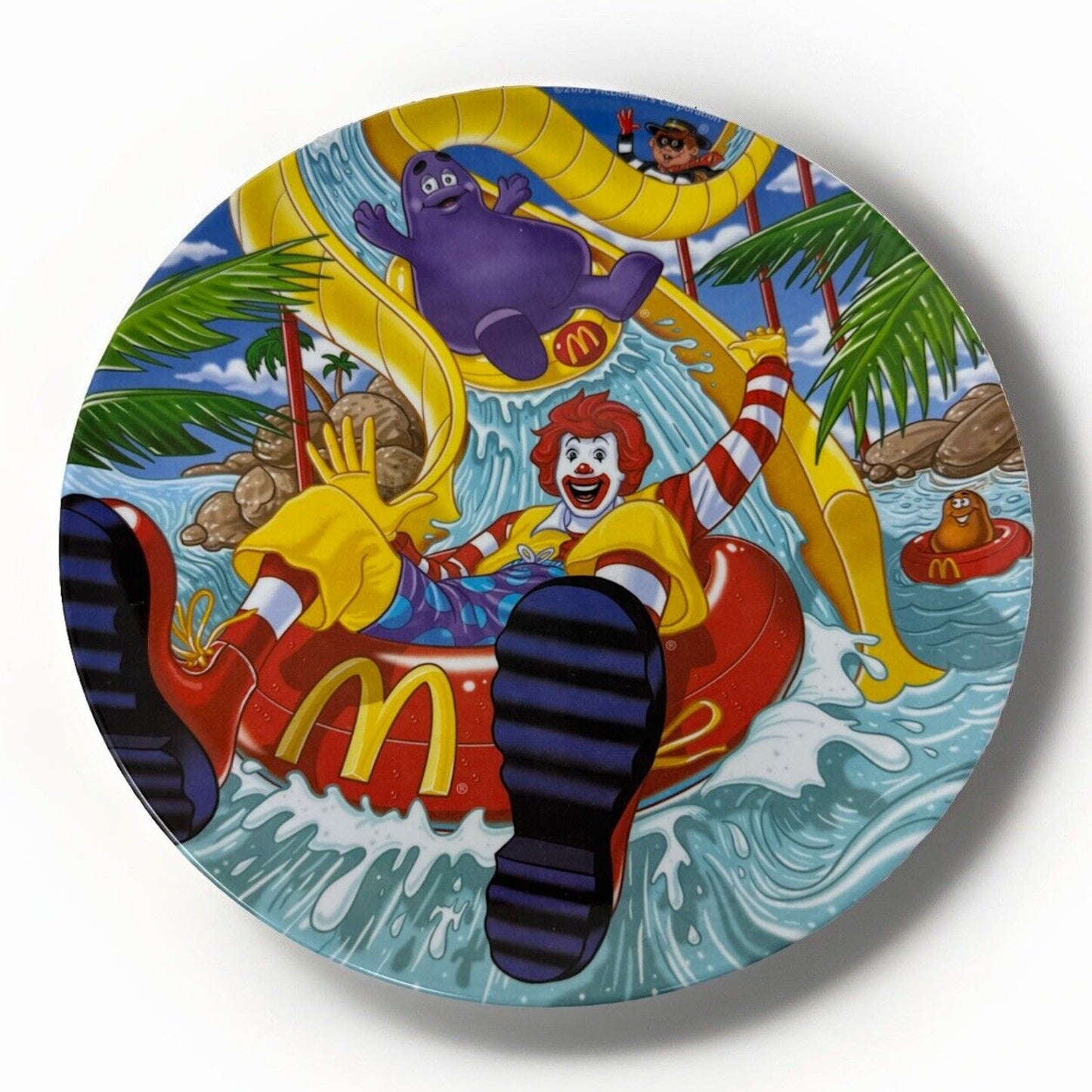 Vintage 2003 McDonalds Water slide With Grimace Plate