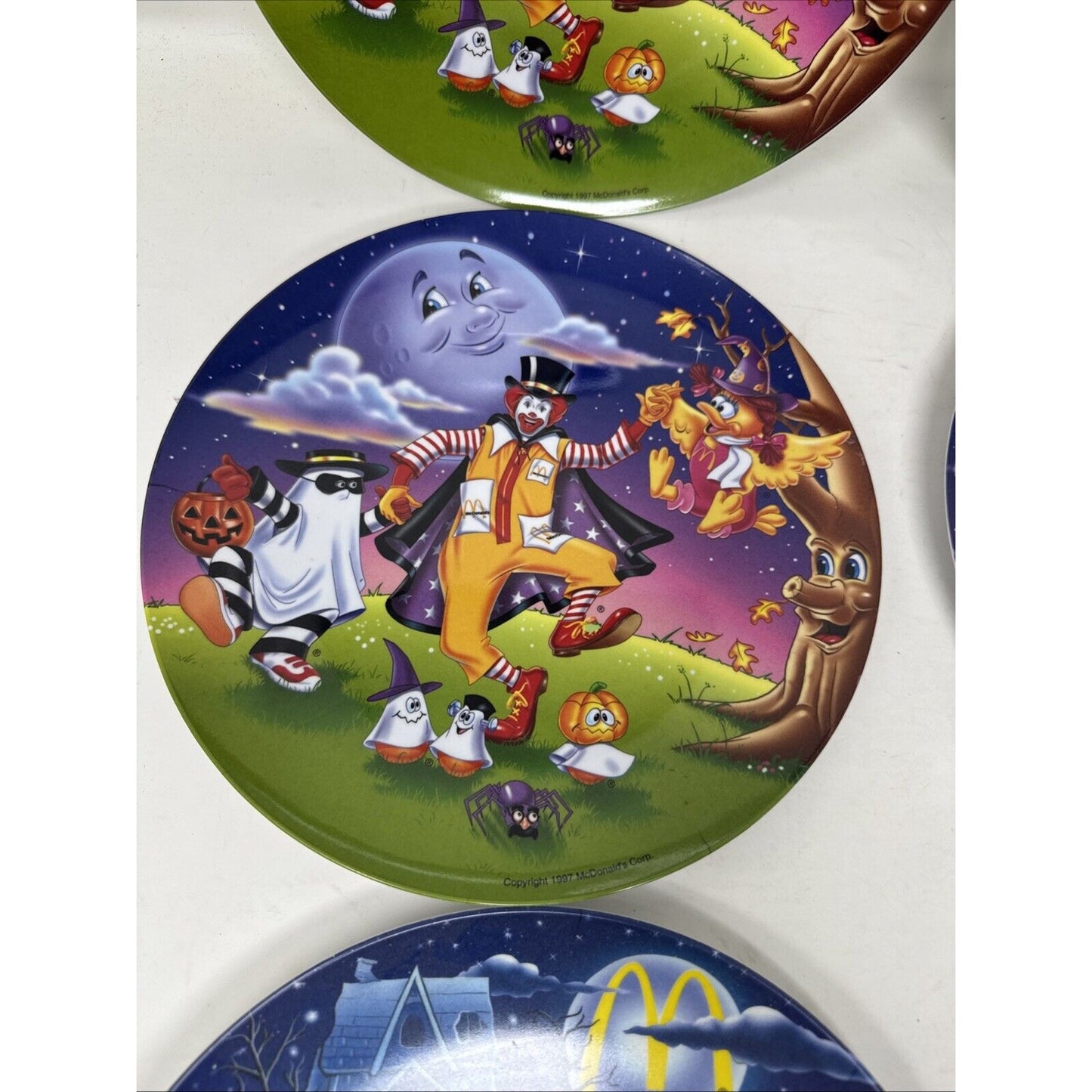6 Vintage McDonalds Halloween 9” Melamine Plates: McNuggets 2-1995 & 4-1997