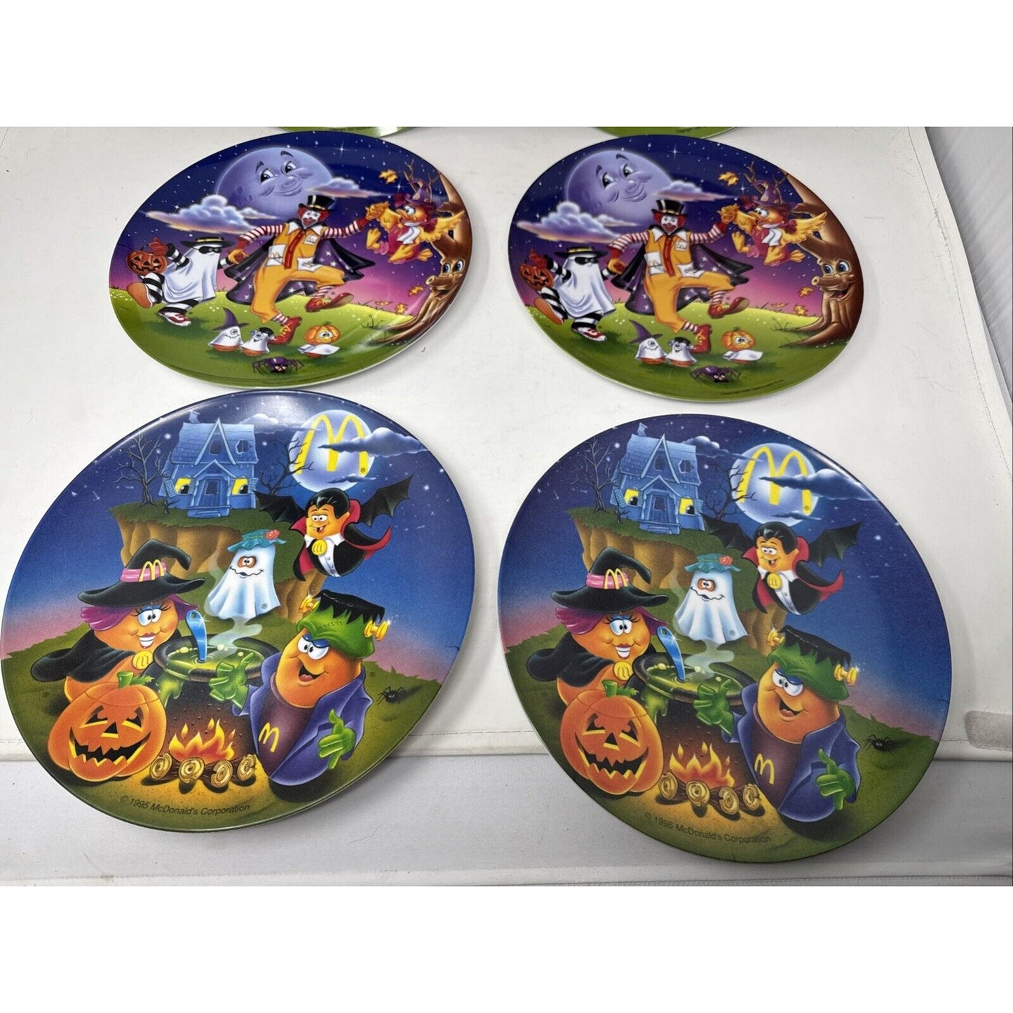 6 Vintage McDonalds Halloween 9” Melamine Plates: McNuggets 2-1995 & 4-1997