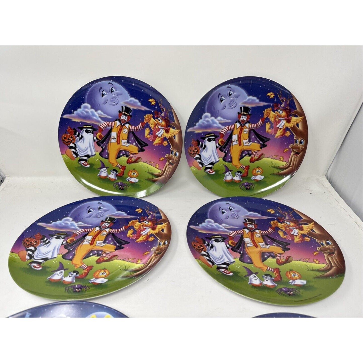 6 Vintage McDonalds Halloween 9” Melamine Plates: McNuggets 2-1995 & 4-1997