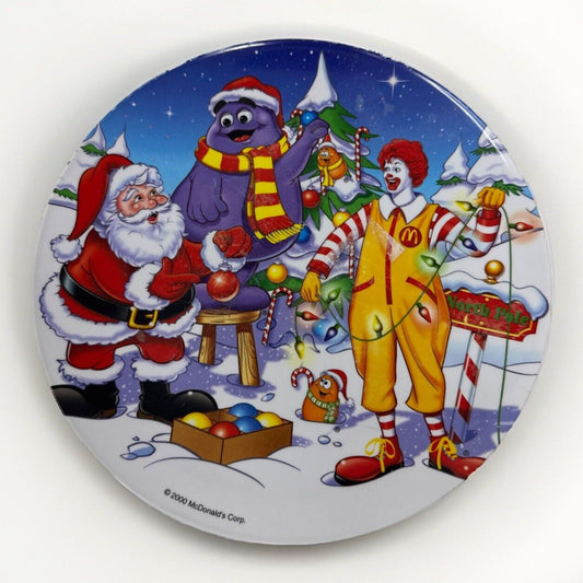 2000 McDonalds Holiday Christmas Collector Plate Ronald McDonald Grimace